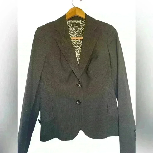 Nicole By Nicole Miller Professional Black Pinstripe Blazer Size 6 Two Button - Picture 3 of 9